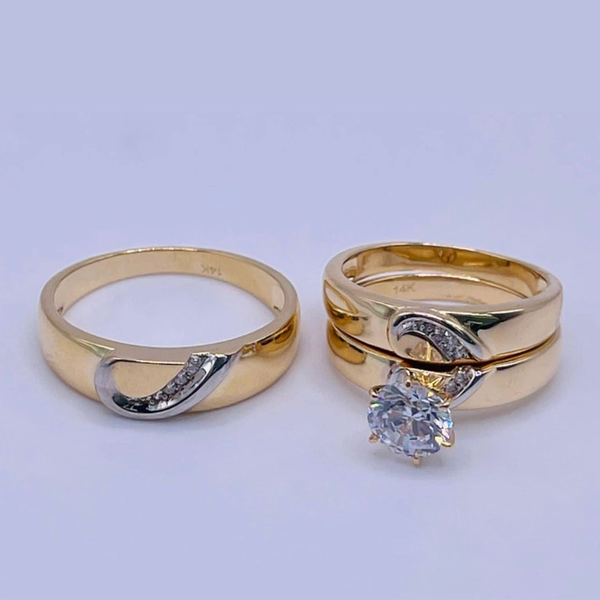 14k trío wedding ring woman #7 men #10